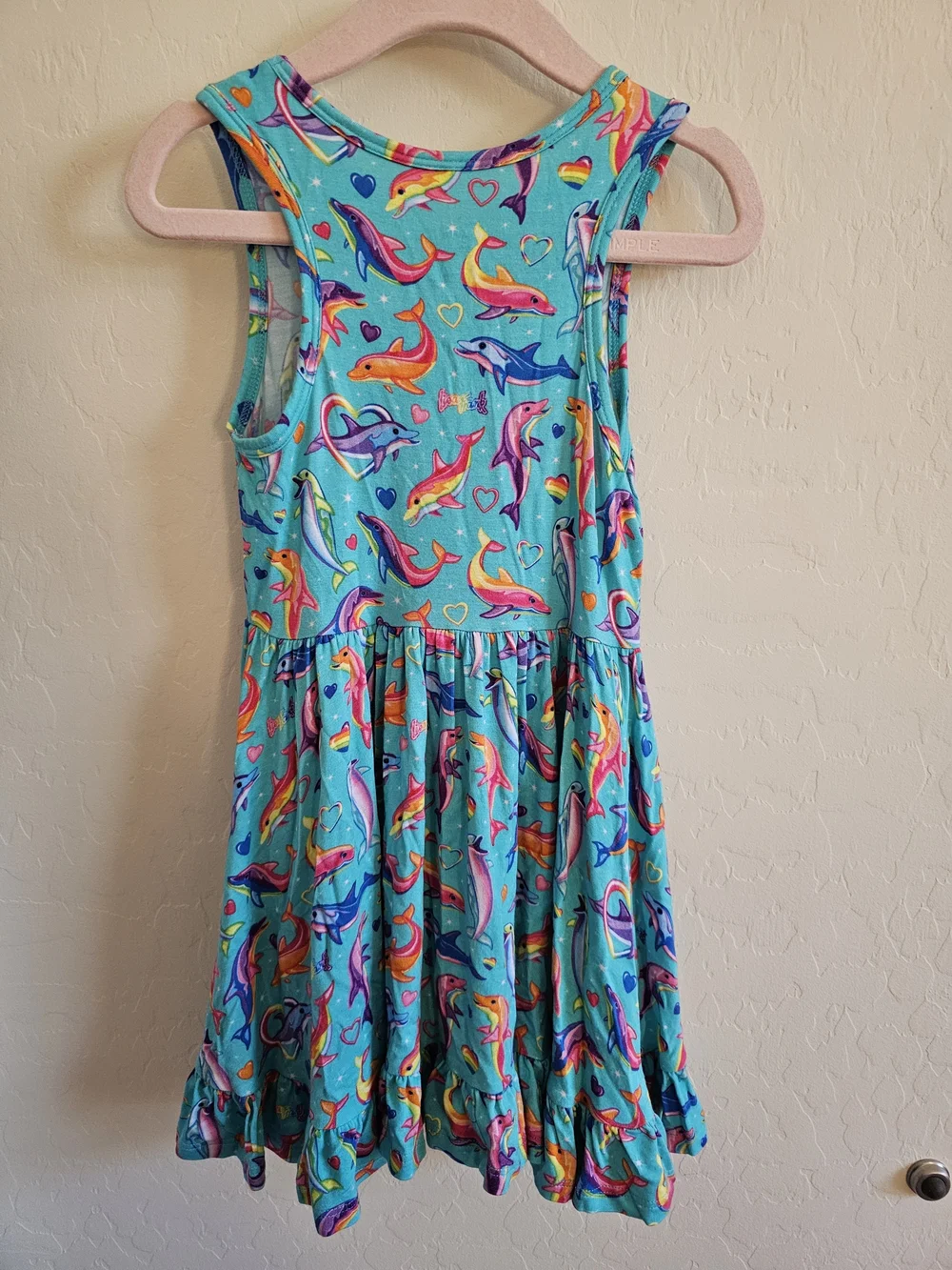 Posh Peanut Lisa Frank Dancing Dolphins Racerback Ruffled Twirl Dress 3T-4T